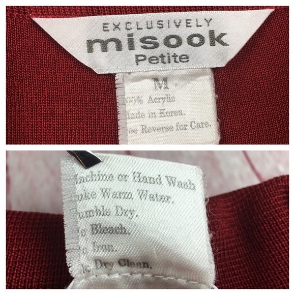 ☮️MISOOK Red/Black Button up Cardigan sz M Petite - Picture 8 of 8